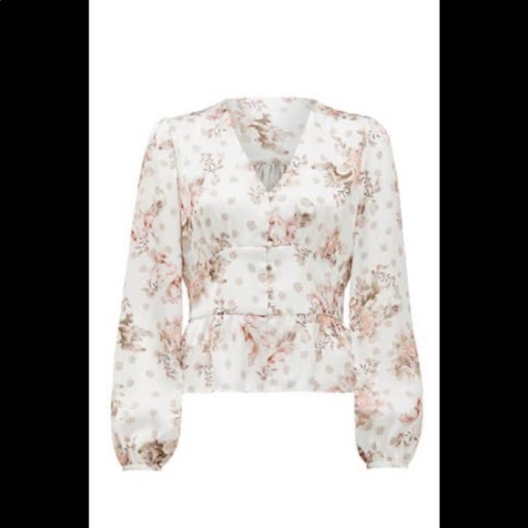 Floral Silky V-neck Blouse - Picture 7 of 7